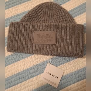 Coach Gray Knit Beanie